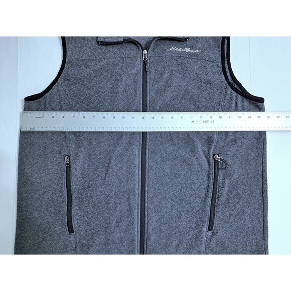 Eddie Bauer Mens XL Fleece Vest Jacket Full Zip Sweater Gray - Picture 8 of 9